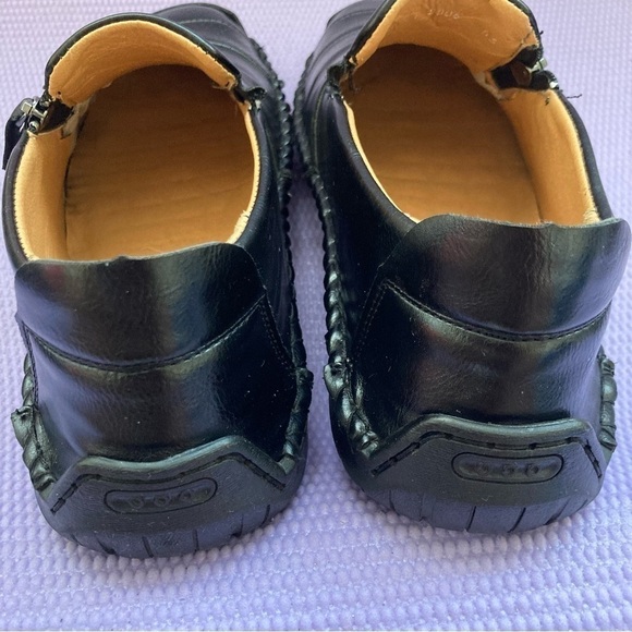 100% CAOUTCHOUC Sewn Black Leather Slip On Sport Driving Shoe Sz 43 men… - Picture 4 of 8